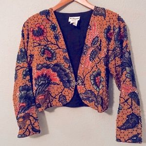 Vintage Beaded Crop Jacket